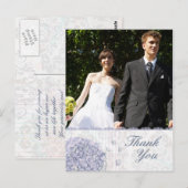 Kobalt blue hydrangea flower bruiloft bedankt u briefkaart (Voorkant / Achterkant)