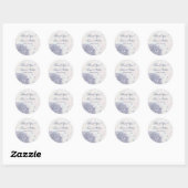 Kobalt blue hydrangea flower bruiloft bedankt u ronde sticker (Vel)