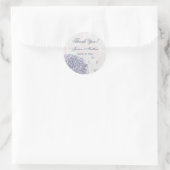 Kobalt blue hydrangea flower bruiloft bedankt u ronde sticker (Tas)