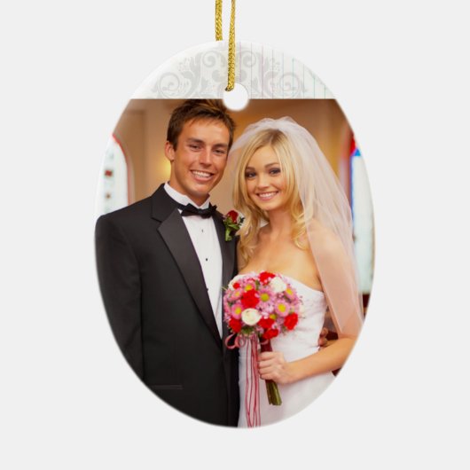 Kobalt blue hydrangea flower bruiloft keramisch ornament (Achterkant)