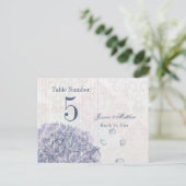 Kobalt blue hydrangea flower trouwtnummer briefkaart (Staand voorkant)