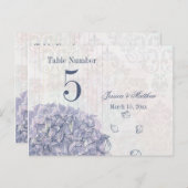 Kobalt blue hydrangea flower trouwtnummer briefkaart (Voorkant / Achterkant)