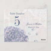 Kobalt blue hydrangea flower trouwtnummer briefkaart (Achterkant)