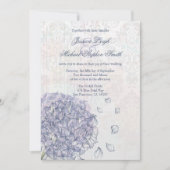 Kobalt blue hydrangea flower trouwuitnodiging kaart (Voorkant)