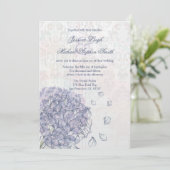 Kobalt blue hydrangea flower trouwuitnodiging kaart (Staand voorkant)