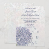 Kobalt blue hydrangea flower trouwuitnodiging kaart (Voorkant / Achterkant)