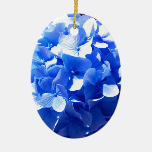 Kobalt Blue Hydrangea Keramisch Ornament (Voorkant)