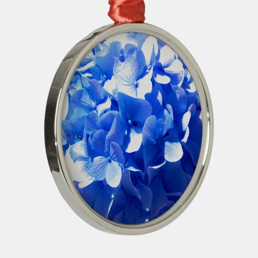 Kobalt Blue Hydrangea Metalen Ornament (Rechts)