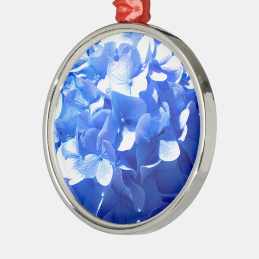 Kobalt Blue Hydrangea Metalen Ornament (Links)