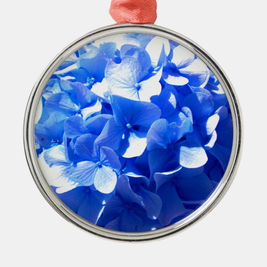 Kobalt Blue Hydrangea Metalen Ornament (Voorkant)