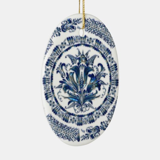 Kobalt Blue-kerstversieringen Keramisch Ornament (Rechts)