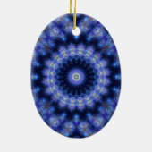 Kobalt Blue-kerstversieringen Keramisch Ornament (Achterkant)