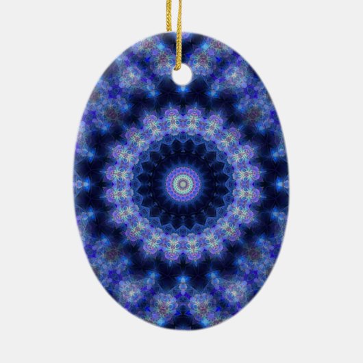 Kobalt Blue-kerstversieringen Keramisch Ornament (Achterkant)