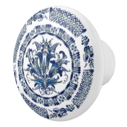 Kobalt Blue Mandala Keukenkast Drawer Knob Keramische Knop (Rechts)
