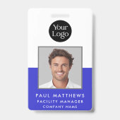 Kobalt Blue Medewerker Foto Bedrijf ID Badge (Front)