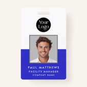 Kobalt Blue Medewerker Foto Bedrijf ID Badge (Voorkant)
