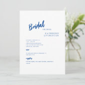 Kobalt Blue Mediterranean Bridal Shower Kaart (Staand voorkant)