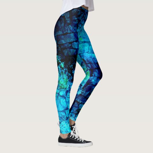 Kobalt Blue Ocean Floor Water Texture Leggings (Rechts)