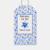 Kobalt Blue Orchid Tropic Flowers Matching Cadeaulabel (Voorkant)