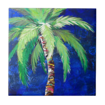 Kobalt Blue Palm II Tile