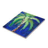 Kobalt Blue Palm II Tile Tegeltje (Zijkant)