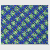 Kobalt Blue Palm Tree Gift Wrapping Paper Cadeaupapier (Vlak)