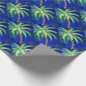 Kobalt Blue Palm Tree Gift Wrapping Paper Cadeaupapier (Hoek)