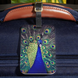 Kobalt Blue Peacock Bagagelabel