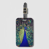 Kobalt Blue Peacock Bagagelabel (Voorkant (verticaal))