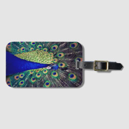 Kobalt Blue Peacock Bagagelabel