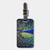 Kobalt Blue Peacock Bagagelabel (Voorkant verticaal)