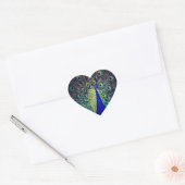 Kobalt Blue Peacock Hart Sticker (Envelop)