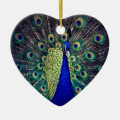 Kobalt Blue Peacock Keramisch Ornament (Voorkant)