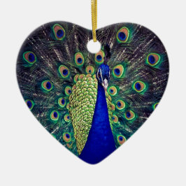 Kobalt Blue Peacock Keramisch Ornament