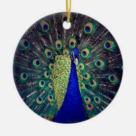 Kobalt Blue Peacock Keramisch Ornament