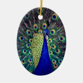 Kobalt Blue Peacock Keramisch Ornament
