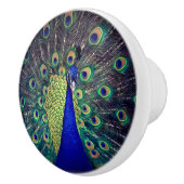 Kobalt Blue Peacock Keramische Knop (Rechts)