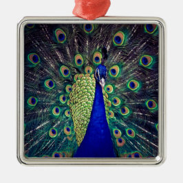 Kobalt Blue Peacock Metalen Ornament