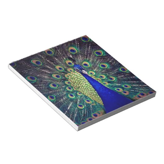 Kobalt Blue Peacock Notitieblok (Schuin)