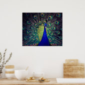 Kobalt Blue Peacock Poster (Keuken)