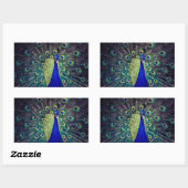 Kobalt Blue Peacock Rechthoekige Sticker (Vel)