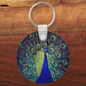 Kobalt Blue Peacock Sleutelhanger (Voorkant)