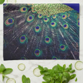 Kobalt Blue Peacock Theedoek (Gevouwen)