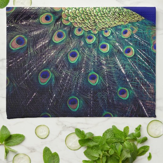 Kobalt Blue Peacock Theedoek (Gevouwen)