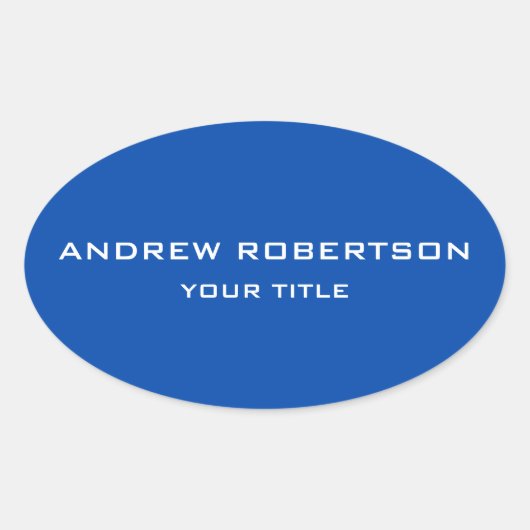 Kobalt Blue Plain Elegant minimalist Simple Ovale Sticker (Voorkant)