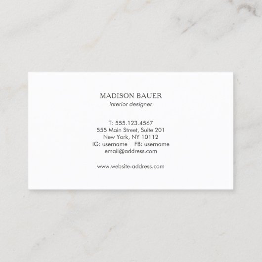 Kobalt Blue Professionele Ontwerper Visitekaartje (Achterkant)