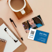 Kobalt Blue QR Code Foto Sociale media pictogramme Visitekaartje