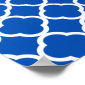 Kobalt Blue Quatrefoil; Retro Chalkboard Poster (Hoek)