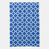 Kobalt Blue Quatrefoil Trellis Pattern Kitchen Tow Theedoek (Verticaal)