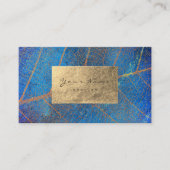 Kobalt Blue Sapphire Sepia Botanische Folie Visitekaartje (Voorkant)